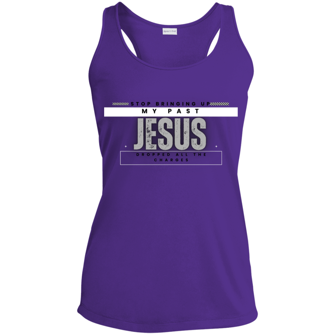 Jesus Dropped The Charges Ladies' Performance Racerback Tank