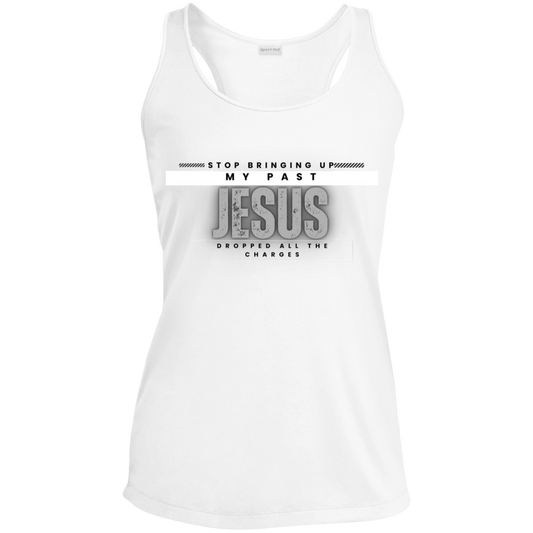 Jesus Dropped The Charges Ladies' Performance Racerback Tank