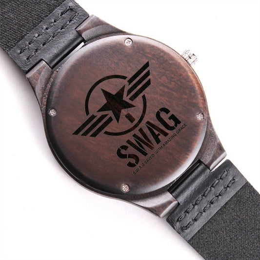 SWAG Engraved Wooden Watch