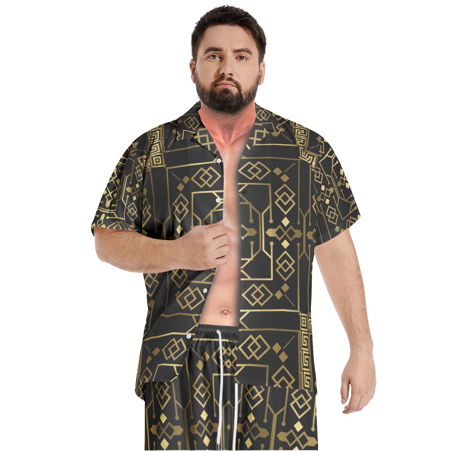 Men's All-Over-Print Hawiian Shirt Sets